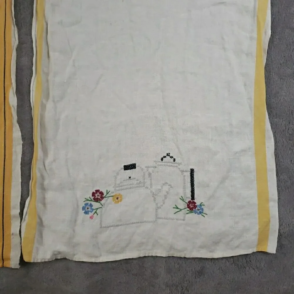 Vintage 6 Bread Tea Towels Embroidered 37